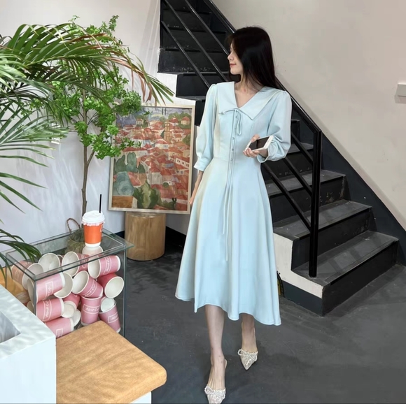 Fairy Long Sleeve Sky Blue Dress - Picture 7 of 11